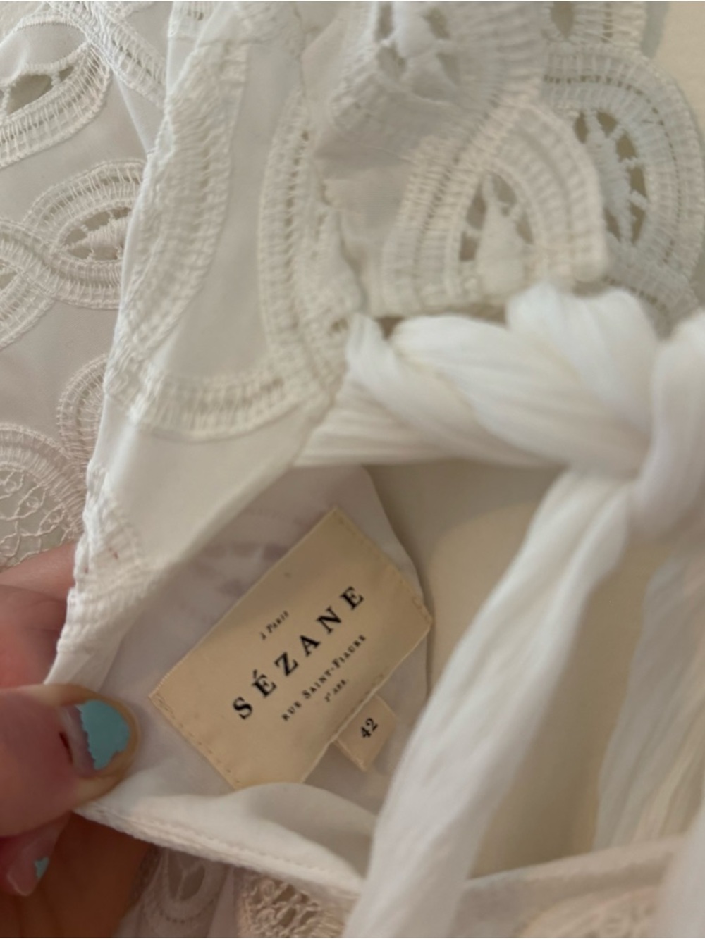 Sezane White Eyelet Ruffle Dress - Picture 5 of 5